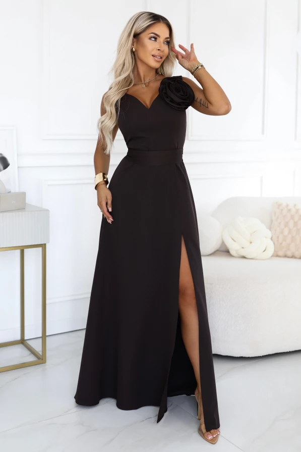 Vestido 669-5 marrón chocolate