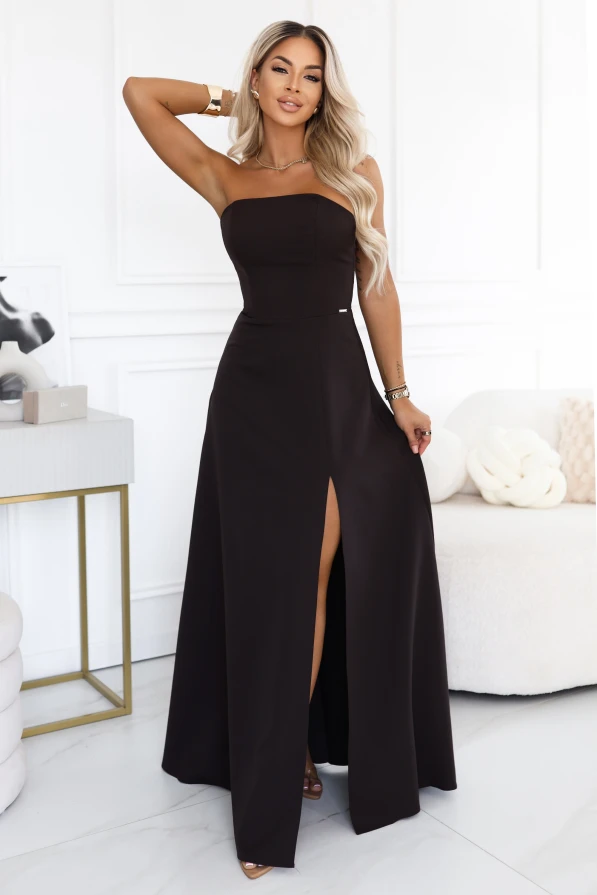 Vestido ELARA marrón chocolate