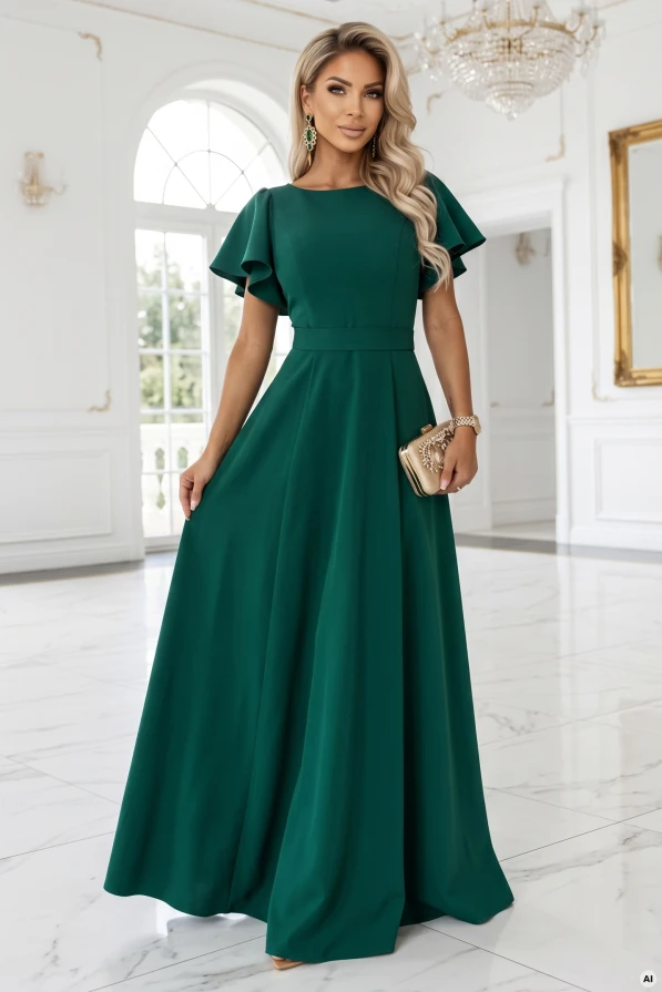 Vestido MIRELLA verde botella